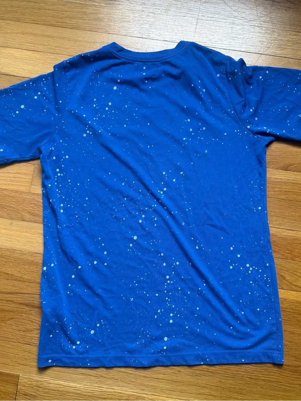 Nike Blue Short-Sleeve Swoosh Tee with White Speckle Print